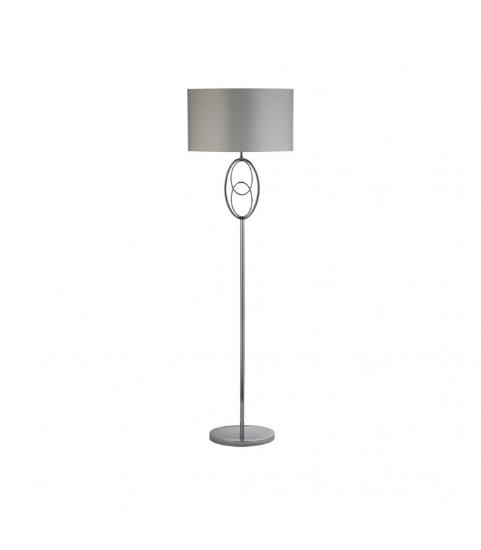 Loopy 1 Light Floor Lamp Chrome White Shade-2