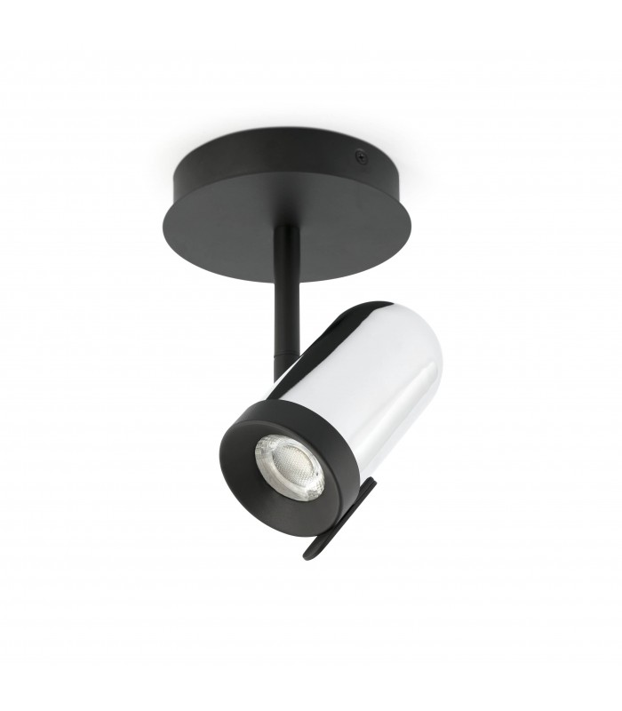 1 Light Spotlight Chrome, Black, GU10 - 1