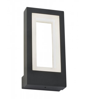 Berlin Outdoor LED Wall/Porch Light Dark Grey Frosted Diffuser IP44 4000K-1