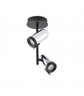 2 Light Spotlight Chrome, Black, GU10 - 1