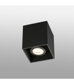 1 Light Square Surface Mounted Downlight Black, GU10 - 1