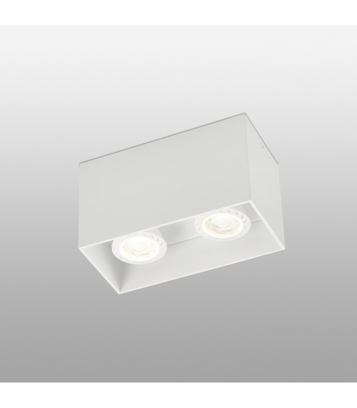 2 Light Square Surface Mounted Downlight White, GU10 - 1