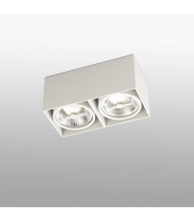 2 Light Square Surface Mounted Downlight White - 1