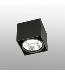 1 Light Square Surface Mounted Downlight Black - 1