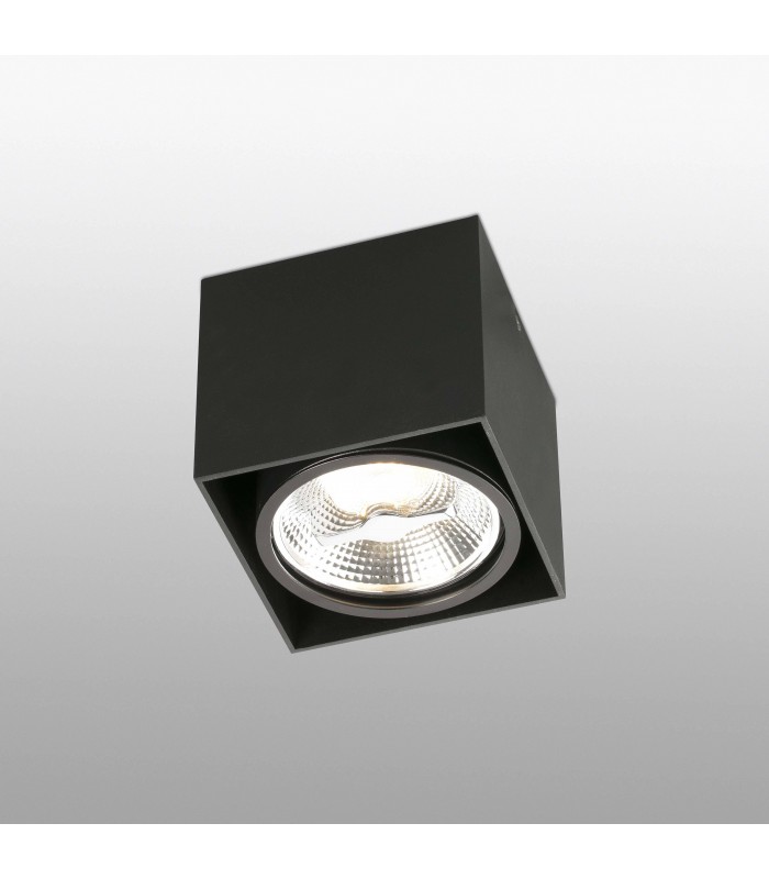 1 Light Square Surface Mounted Downlight Black - 1