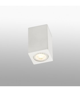 1 Light Square Surface Mounted Downlight Plaster, White, GU10 - 1
