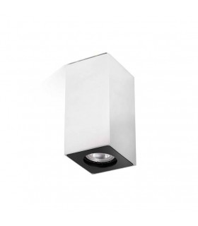 1 Light Square Tall Surface Mounted Downlight Aluminium, GU10 - 1