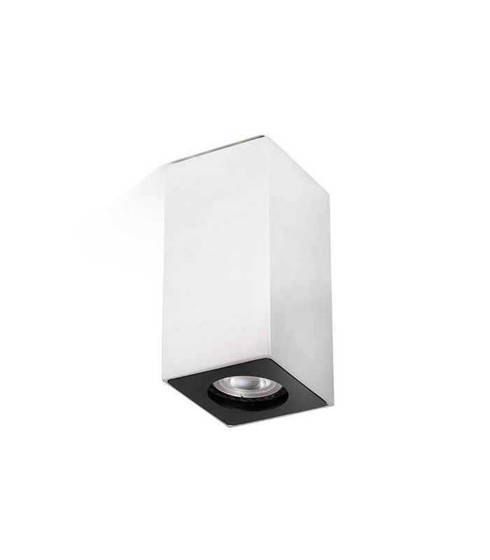 1 Light Square Tall Surface Mounted Downlight Aluminium, GU10 - 1