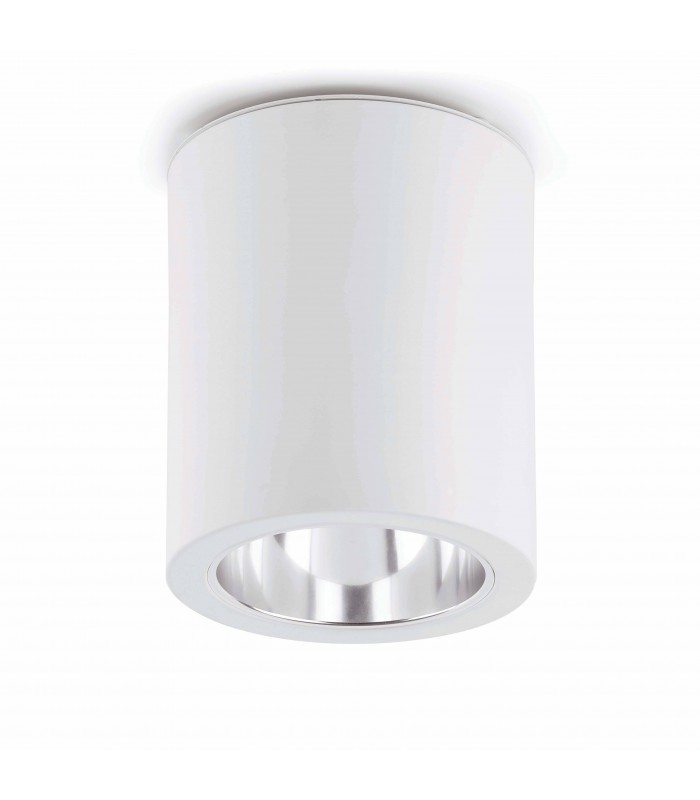 1 Light Round Surface Mounted Downlight White, E27 - 1