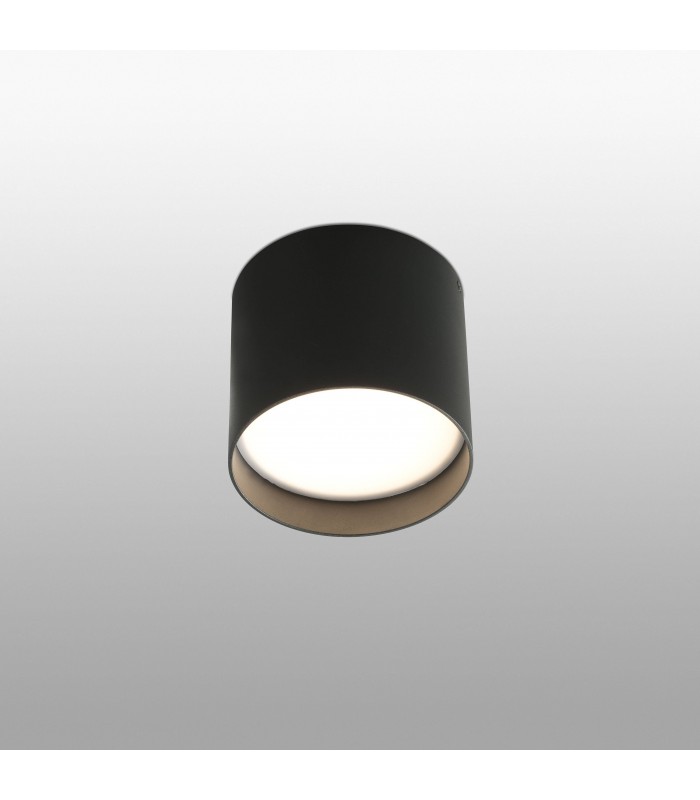 LED 1 Light Round Surface Mounted Downlight Black - 1