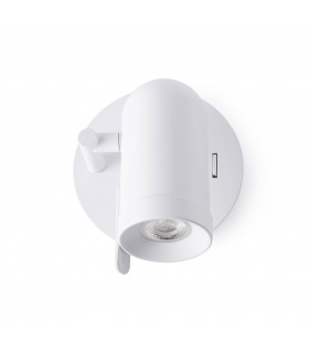 1 Light Indoor Adjustable Wall Spotlight White, GU10 - 1