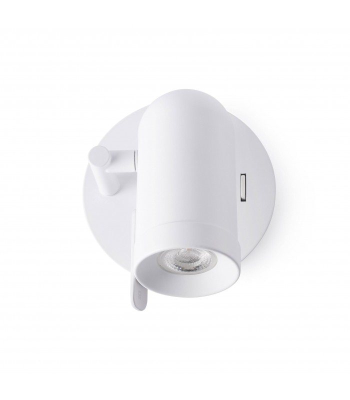 1 Light Indoor Adjustable Wall Spotlight White, GU10 - 1