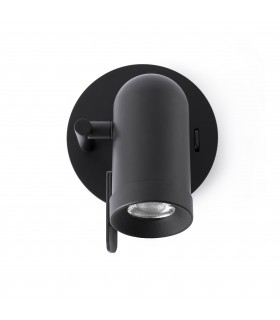 1 Light Indoor Adjustable Wall Spotlight Black, GU10 - 1