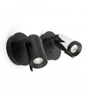 1 Light Indoor Adjustable Wall Spotlight Black, GU10 - 2