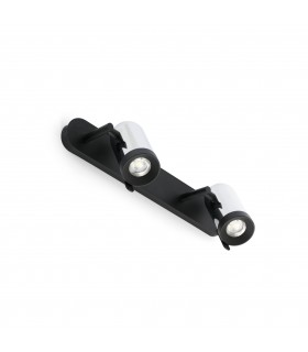 2 Light Indoor Adjustable Wall Spotlight Chrome, Black, GU10 - 1