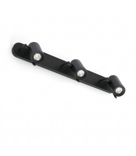 3 Light Indoor Adjustable Wall Spotlight Black, GU10 - 1