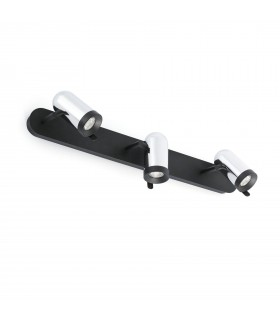3 Light Indoor Adjustable Wall Spotlight Chrome, Black, GU10 - 2
