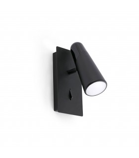 LED 1 Light Indoor Adjustable Wall Spotlight Black - 1