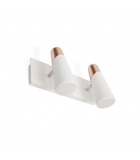 LED 2 Light Indoor Adjustable Wall Spotlight White, Copper - 1