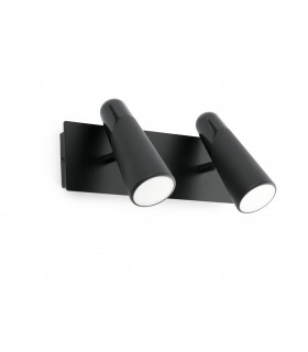 LED 2 Light Indoor Adjustable Wall Spotlight Black - 1