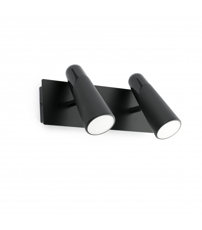 LED 2 Light Indoor Adjustable Wall Spotlight Black - 1
