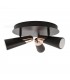 LED 3 Light Triple Adjustable Ceiling Spotlight Black, Copper - 2