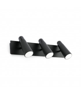 LED 3 Light Indoor Adjustable Wall Spotlight Black - 1