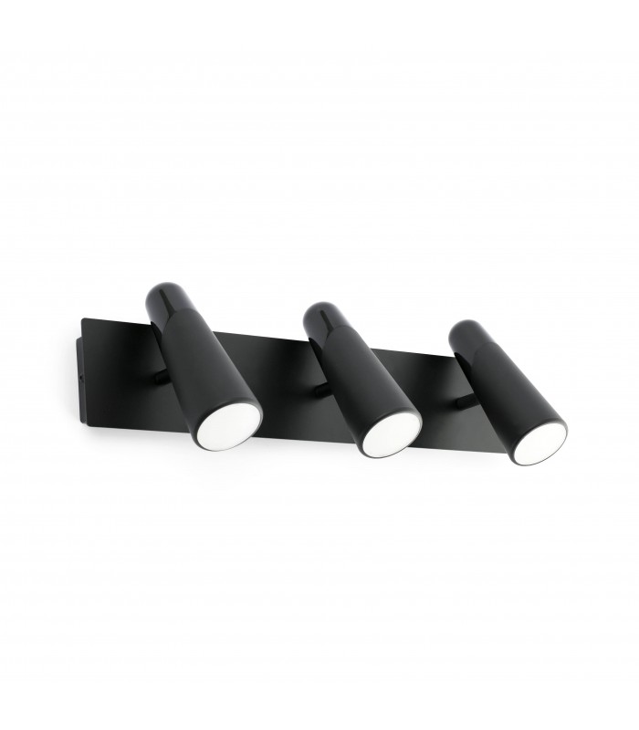LED 3 Light Indoor Adjustable Wall Spotlight Black - 1