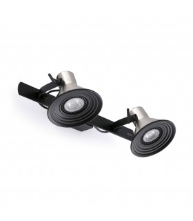2 Light Indoor Adjustable Wall Spotlight Black, Matt Nickel, GU10 - 1