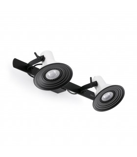 2 Light Indoor Adjustable Wall Spotlight White, Black, GU10 - 1