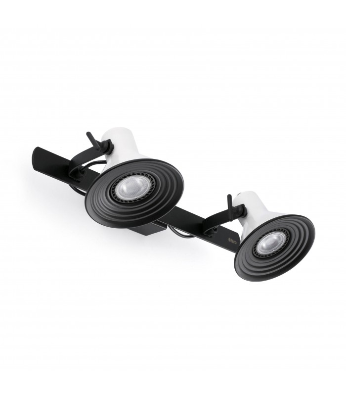 2 Light Indoor Adjustable Wall Spotlight White, Black, GU10 - 1