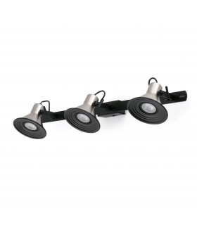 3 Light Indoor Adjustable Wall Spotlight Black, Matt Nickel, GU10 - 1