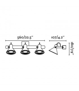 3 Light Indoor Adjustable Wall Spotlight White, Black, GU10 - 2