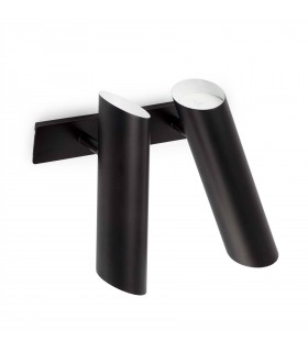 2 Light Indoor Adjustable Wall Spotlight White, Black, E27 - 2