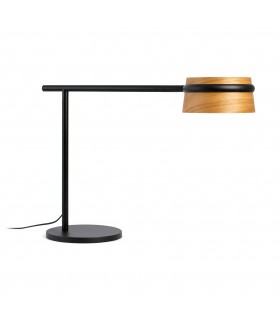 LED Table Lamp Black, Wood with Clip - 1