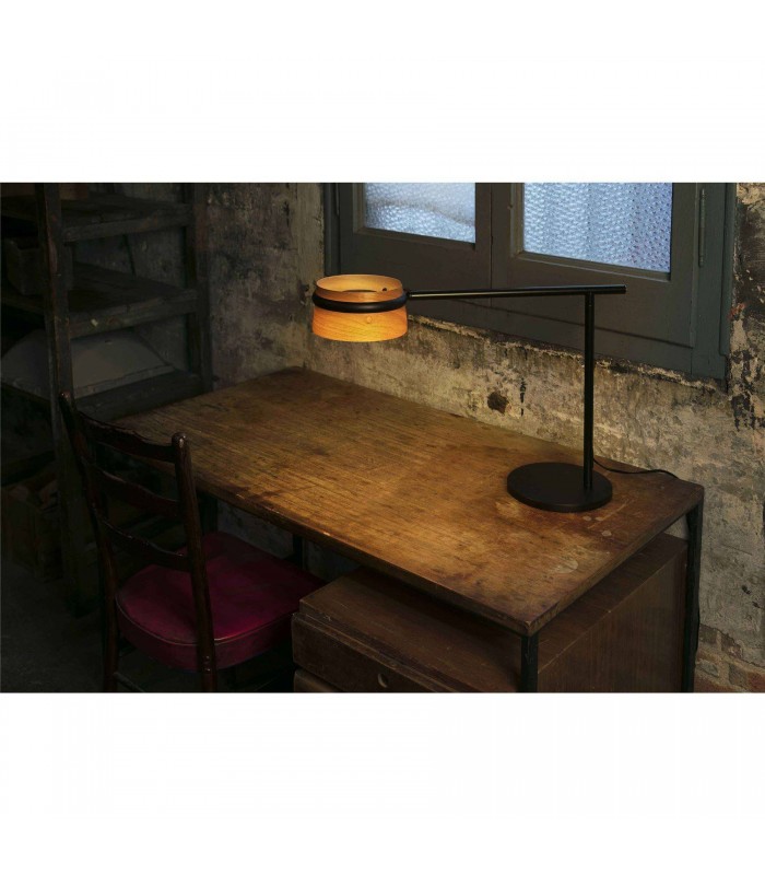 LED Table Lamp Black, Wood with Clip - 2