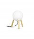 1 Light Table Globe Lamp White, Wood, E27 - 1