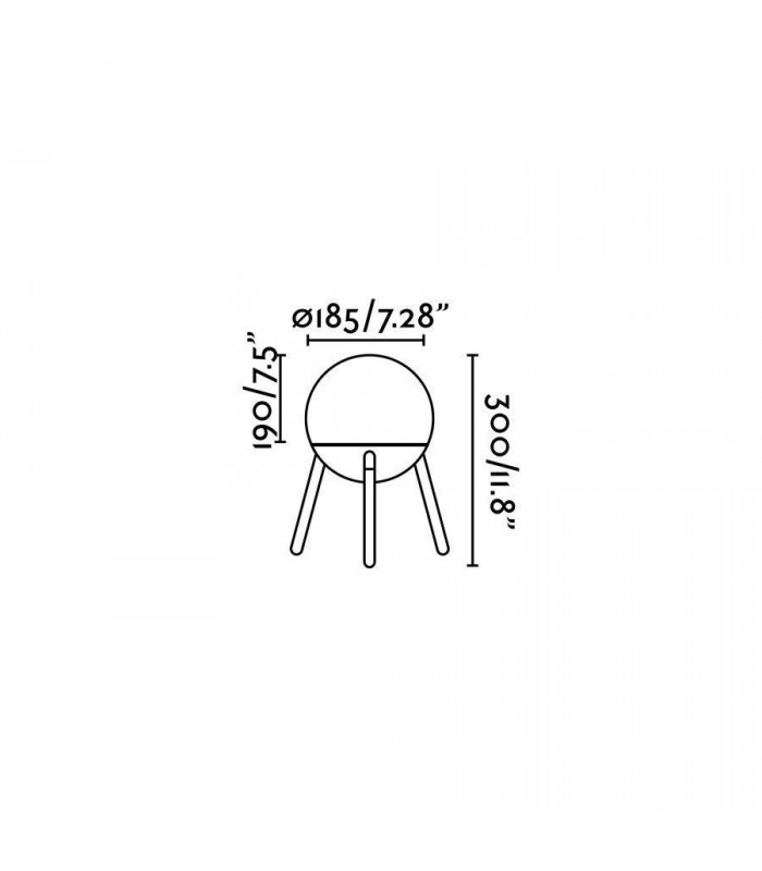 1 Light Table Globe Lamp White, Wood, E27 - 3