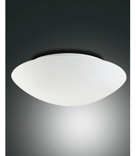 Pandora Flush Ceiling Light White Glass E27