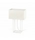 2 Light Table Lamp White with Beige Shade, E27 - 1