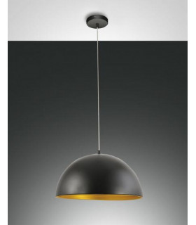 Dingle Dome Pendant Ceiling Lights Black / Gold Glass E27-1