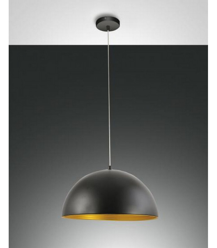 Dingle Dome Pendant Ceiling Lights Black / Gold Glass E27-1