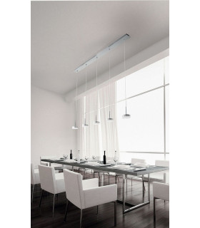 Dunk LED Straight Bar Pendant Ceiling Light Brushed Aluminum Glass-2