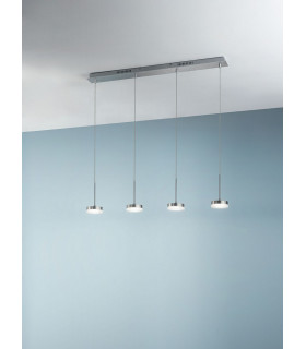 Dunk LED Straight Bar Pendant Ceiling Light Brushed Aluminum Glass-2