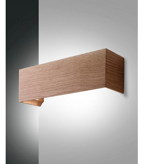 Badia LED Up & Down Wall Light Oak Glass-1