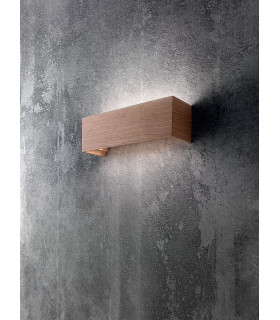 Badia LED Up & Down Wall Light Oak Glass-2