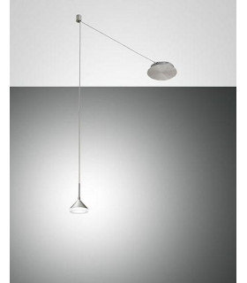 Isabella LED Dome Pendant Ceiling Lights Satin Aluminum Glass
