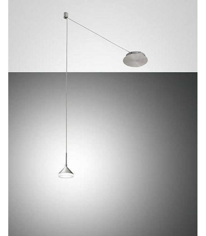 Isabella LED Dome Pendant Ceiling Lights Satin Aluminum Glass