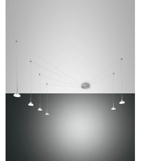 Isabella LED Cluster Pendant Ceiling Light Satin Aluminum Glass-1