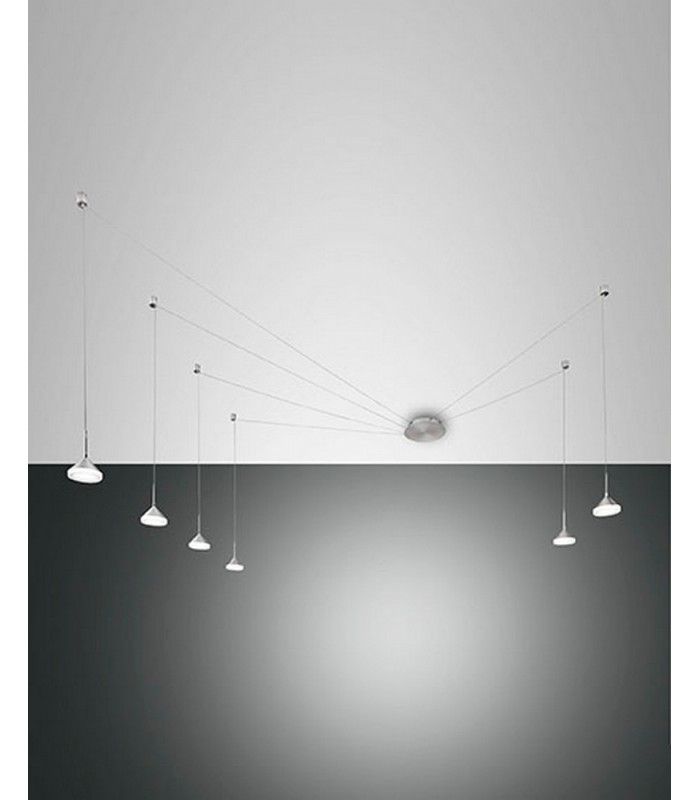 Isabella LED Cluster Pendant Ceiling Light Satin Aluminum Glass-1